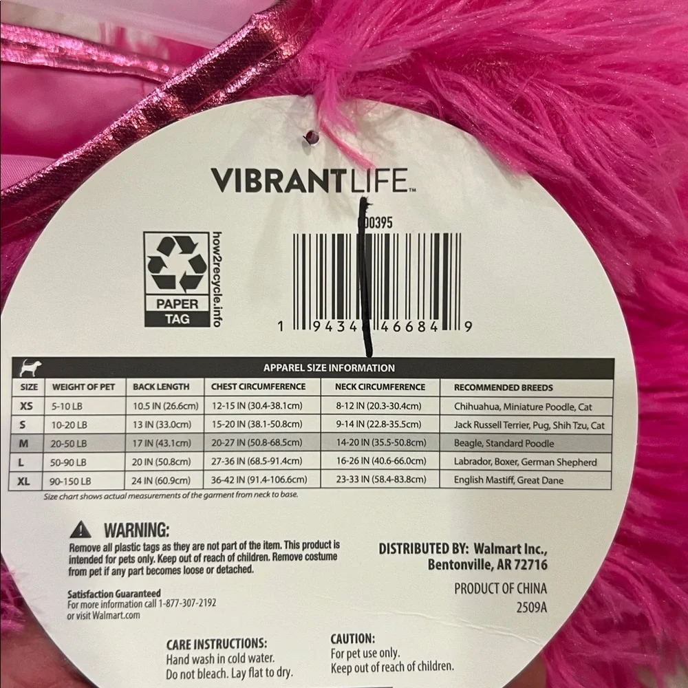 Lot 6 VibrantLife Halloween Hotdog Paw-Risian Pet Costume Medium Dog